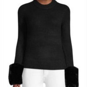Magaschoni Sweater with Faux Fur Cuffs NWT